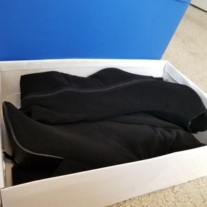 Black Suede Knee Boots